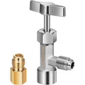 VIVOHOME R134a Zelfsluitende Bus Opener met Tank Adapter voor 1/4 in. en 1/2 in. AC Vulslangen